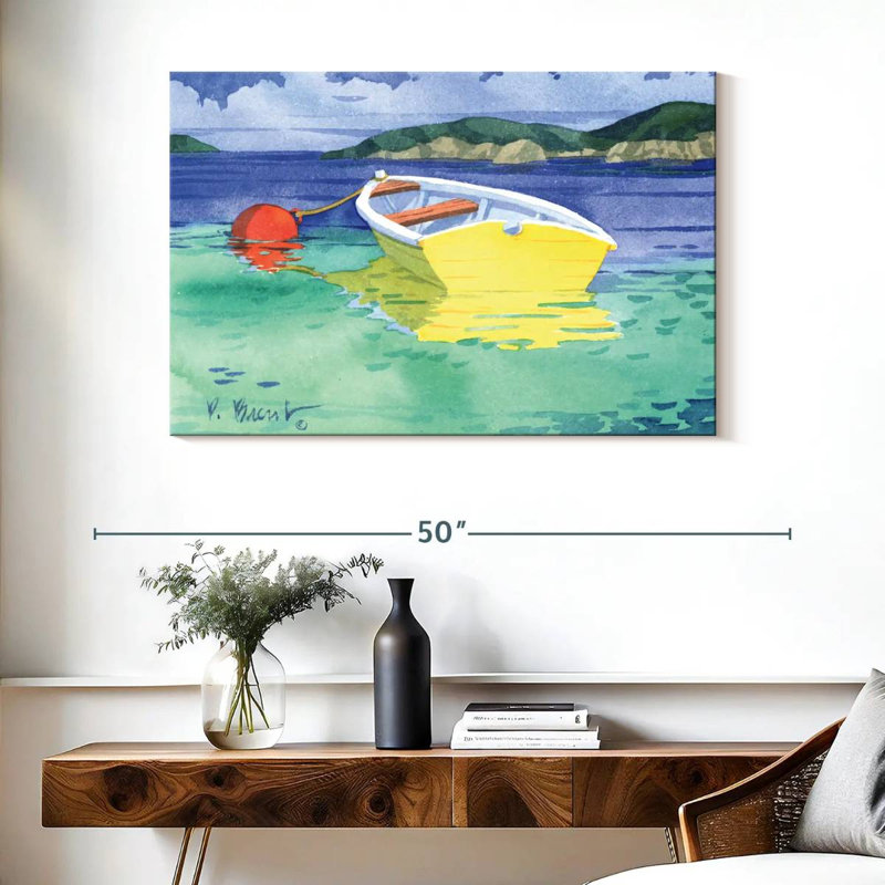 Mehar Yellow Rowboat, 26" H x 39" W