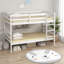 Lit superposé simple compact en bois massif de style classique pour chambre d'enfant