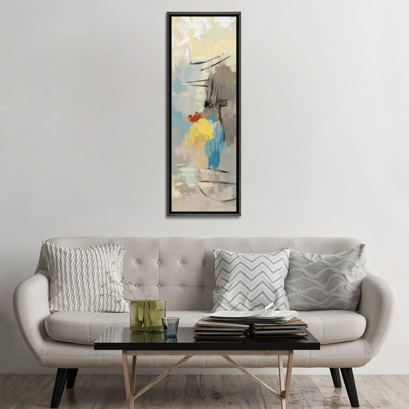 «Sail Away II», H 60 po x l 20 po x P 1,5 po, Toile encadrée de bois rustique foncé