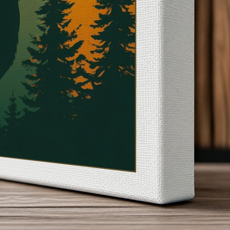 Deer in the Forest Scandinavian - Wrapped Canvas, 18x12 - 45.7 x 30.5 cm, White Border