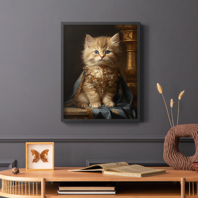 ANIMALS Series CXCV - reproduction encadrée de qualité supérieure - prête à être accrochée - aucun clou requis, Noir