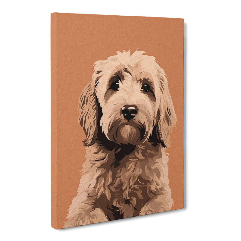 Labradoodle Minimalism Art No.2 - No Frame Print, 76cm H x 50cm W x 3cm D
