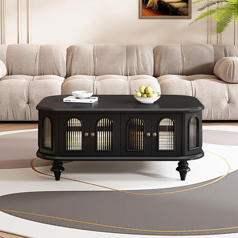 Table basse simple et légère de luxe, Noir, H 20,1 po x L 55,1 po x l 27,6 po