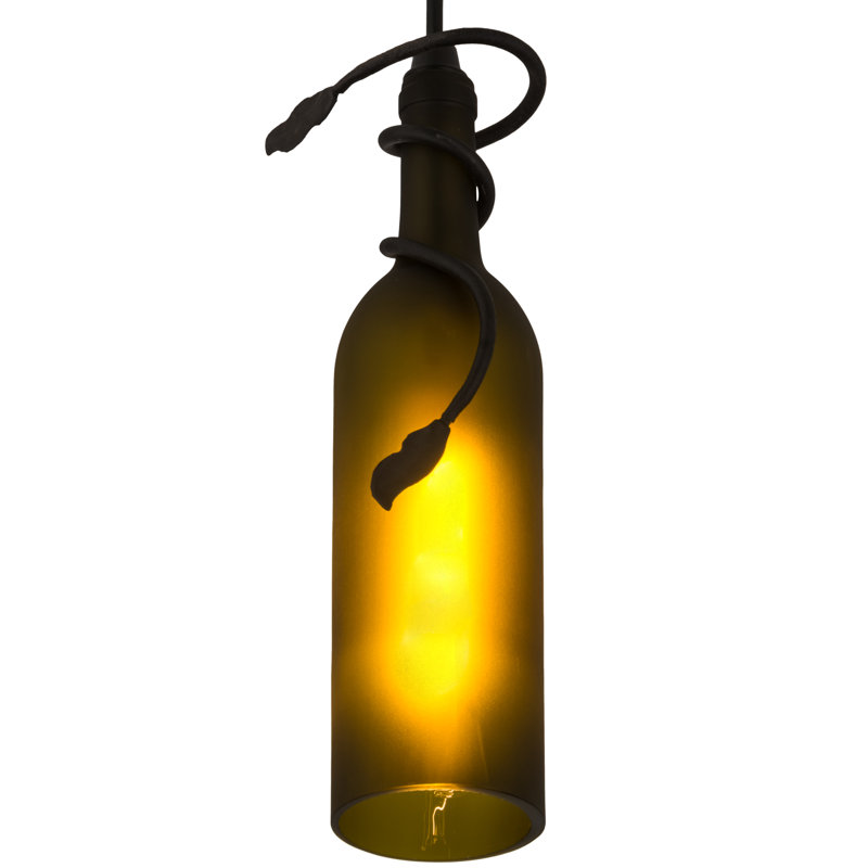 Greenbriar Oak 1 - Light Pendant, Frosted Green, 84" H x 4" W x 4" D