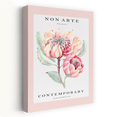 Art contemporain contemporain abstrait fleur rose