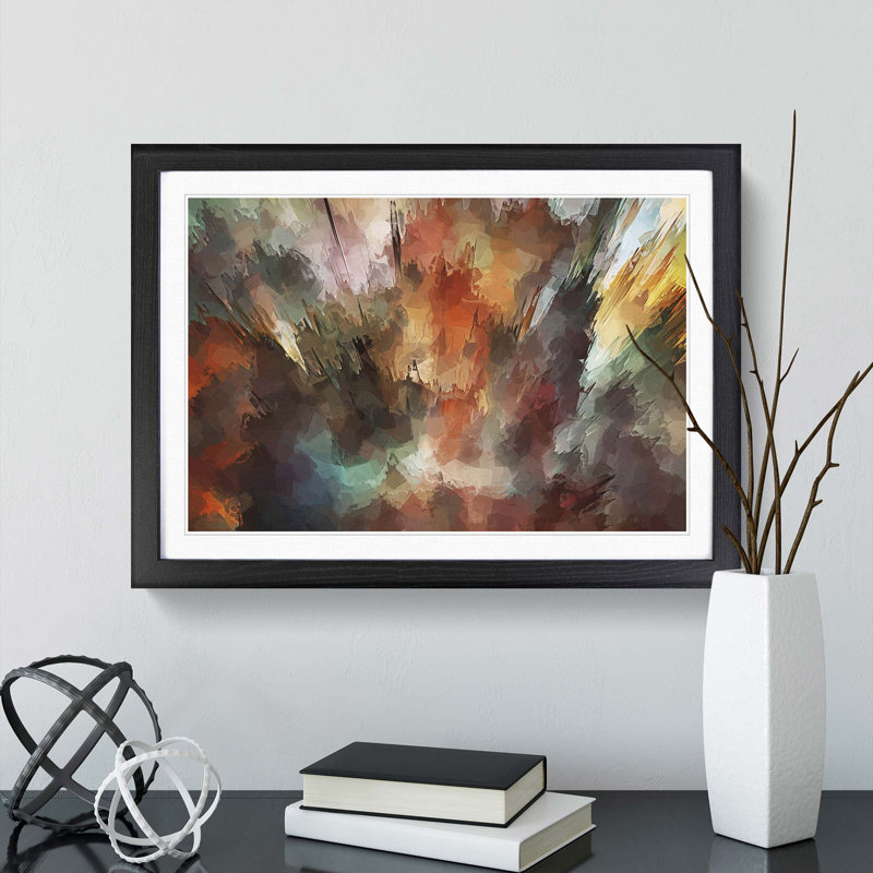 The Future in Abstract - Picture Frame Painting Print, 27cm H x 36cm W x 2cm D, Black Framed
