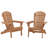 Outdoor Wooden Folding Adirondack Chair Set Of 2 With Pre-Assembled Backrest, Ideal For Garden, Patio, And Poolside Relaxation