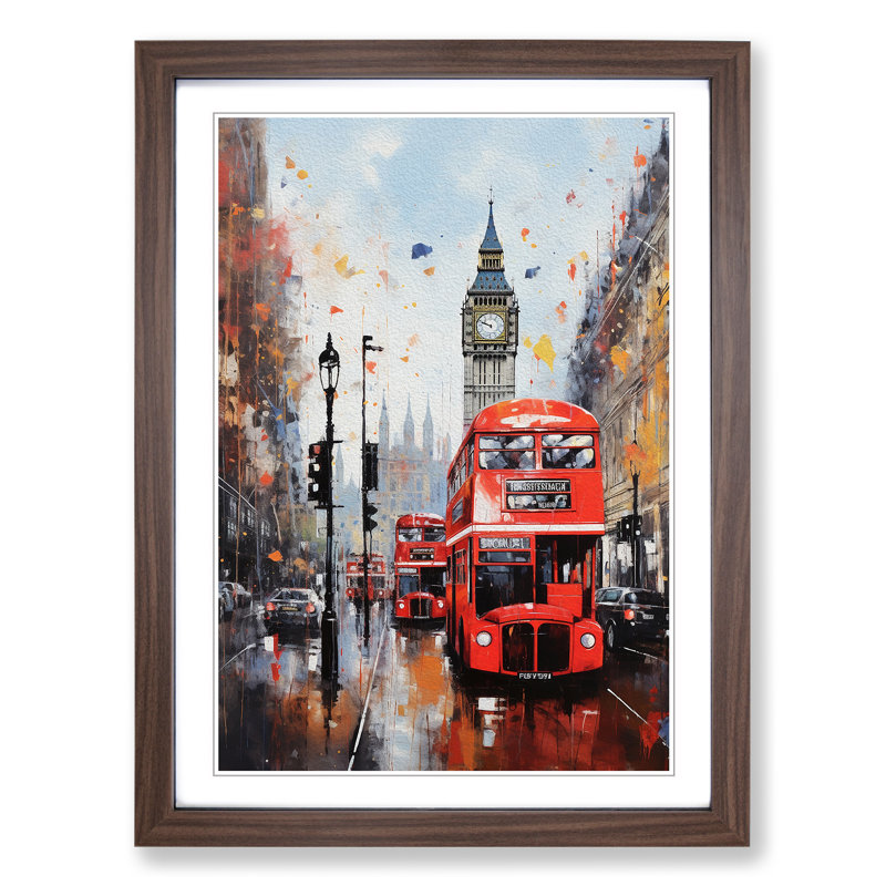 London Modern - Framed Print, Walnut, 34cm H x 25cm W x 2cm D