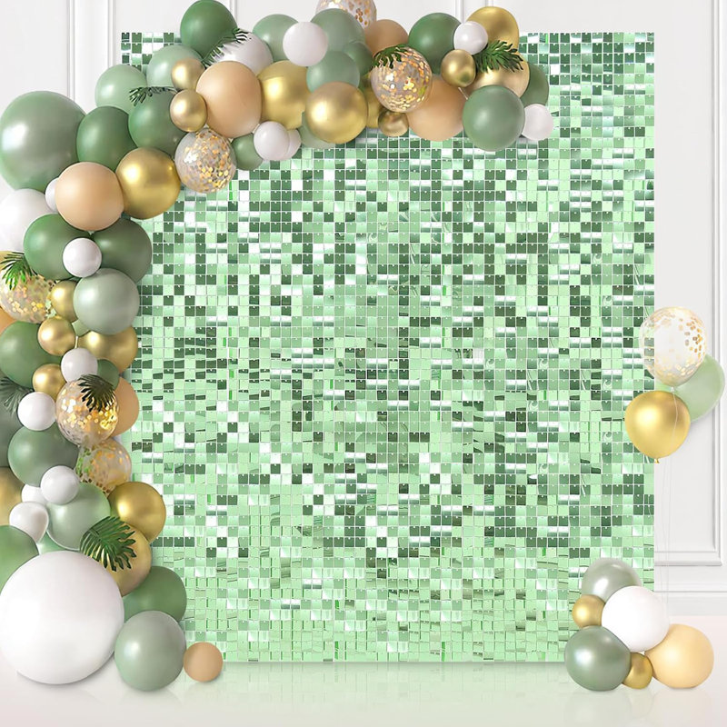Toile de fond chatoyant vert sauge - fond de 36 panneaux pour une fête d'anniversaire