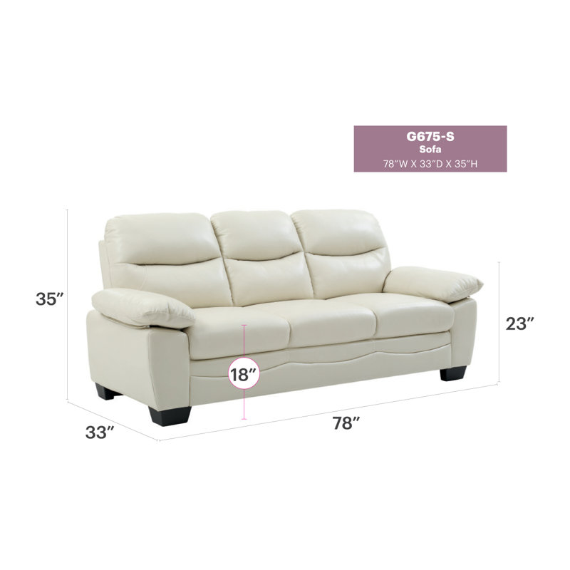 Canapé moderne Modern Glory Furniture Marta, Blanc cassé