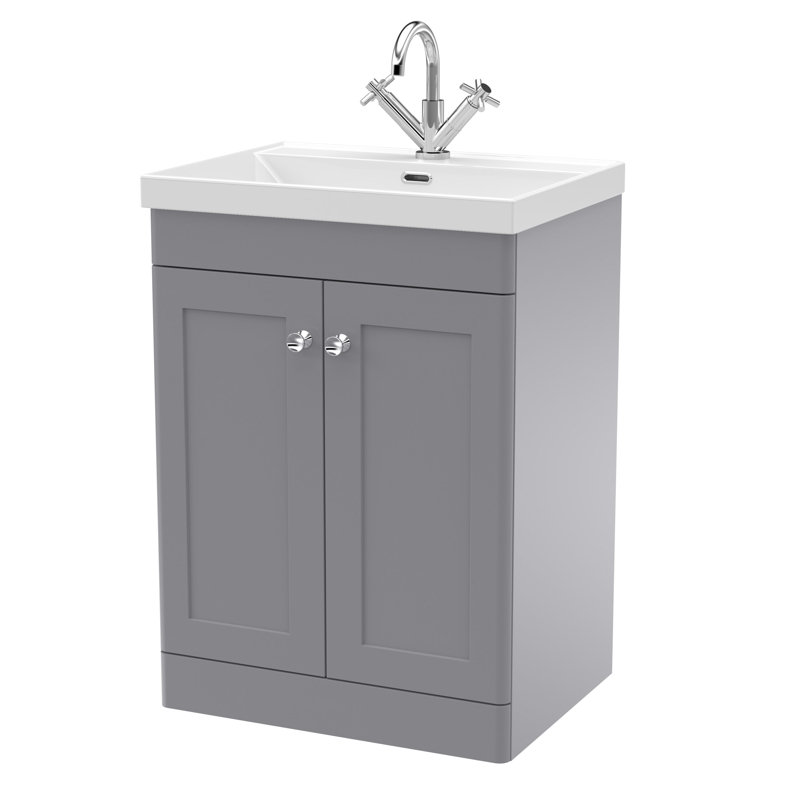 Classique Bathroom Vanity, Satin Grey, 61 cm W