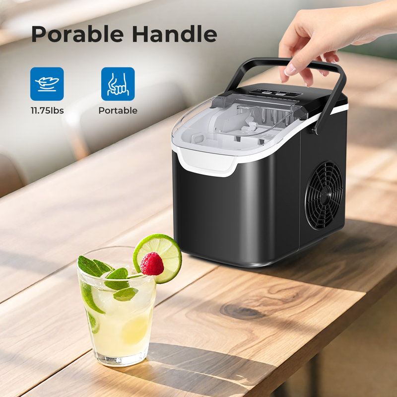 Portable Energy-saving Ice Maker, 8 Ice Cubes In 6 Mins, Weighing 26 Pounds Per Day, Available In Dual Specifications, Essential For Camping, Travel, And Household Use