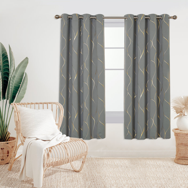 Valmar Blackout Curtain Pair, Width 168 x Drop 183cm, Light Grey