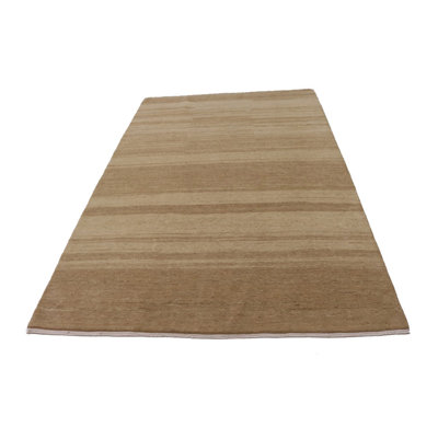 Tapis beige en laine noué à la main Roff