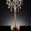 Grande lampe de table 35 "Rosie" avec finition rose argenté et accents de cristal, abat-jour