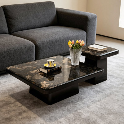 Modern minimalist marble coffee table set