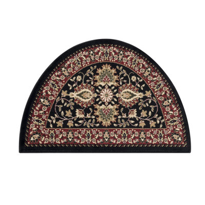 Tapis intérieur / extérieur noir Fanchon Beautiful Hearth Slice