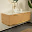 Meuble-lavabo flottant 48 po avec lavabo vasque en marbre rond et plateau en pierre frittée 48 po, armoire en contreplaqué en noyer foncé ou chêne clair, garniture dorée, capteur à DEL, pré-assemblé, tiroir double-1251190878