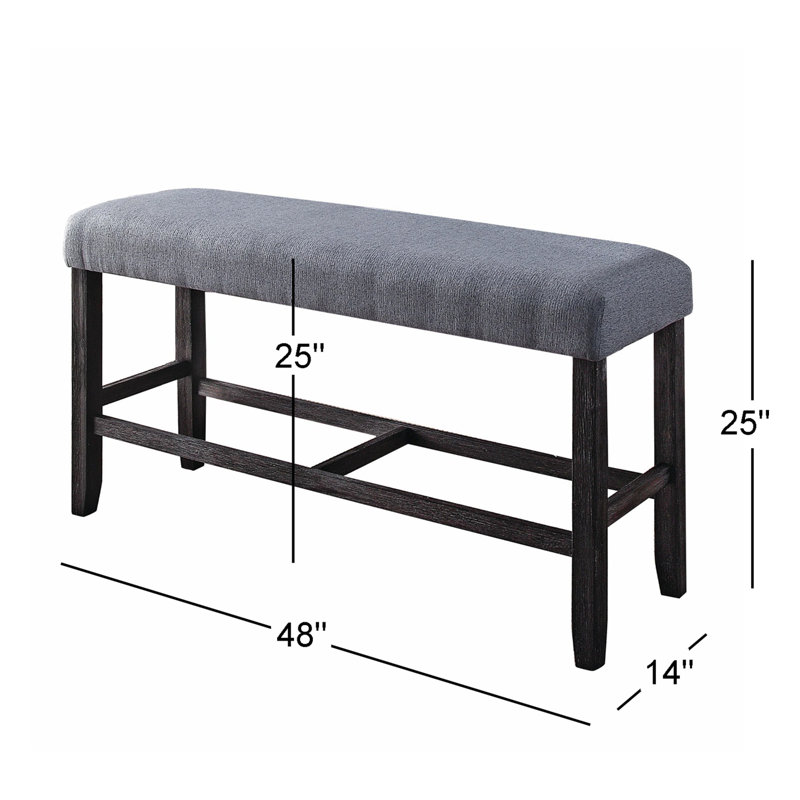 Banc rembourré Gelman en gris et espresso vieilli