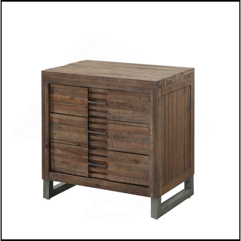 Table de chevet au fini chêne récupéré