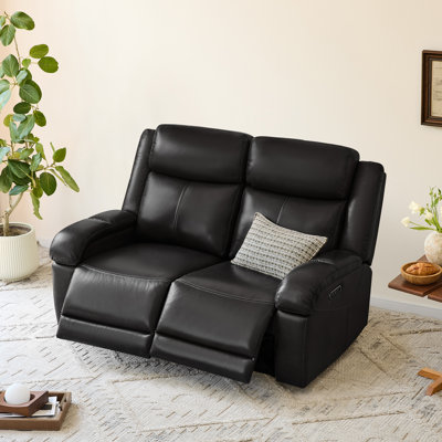 Mejas Genuine Leather Power Reclining Sofa