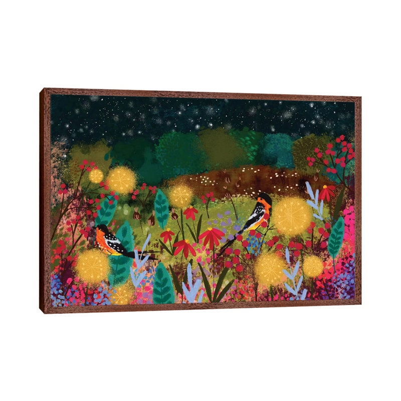 Autumn Days II by Joy Laforme - Painting on Canvas, 66.04cm H x 101.6cm W x 3.81cm D, Brown Framed