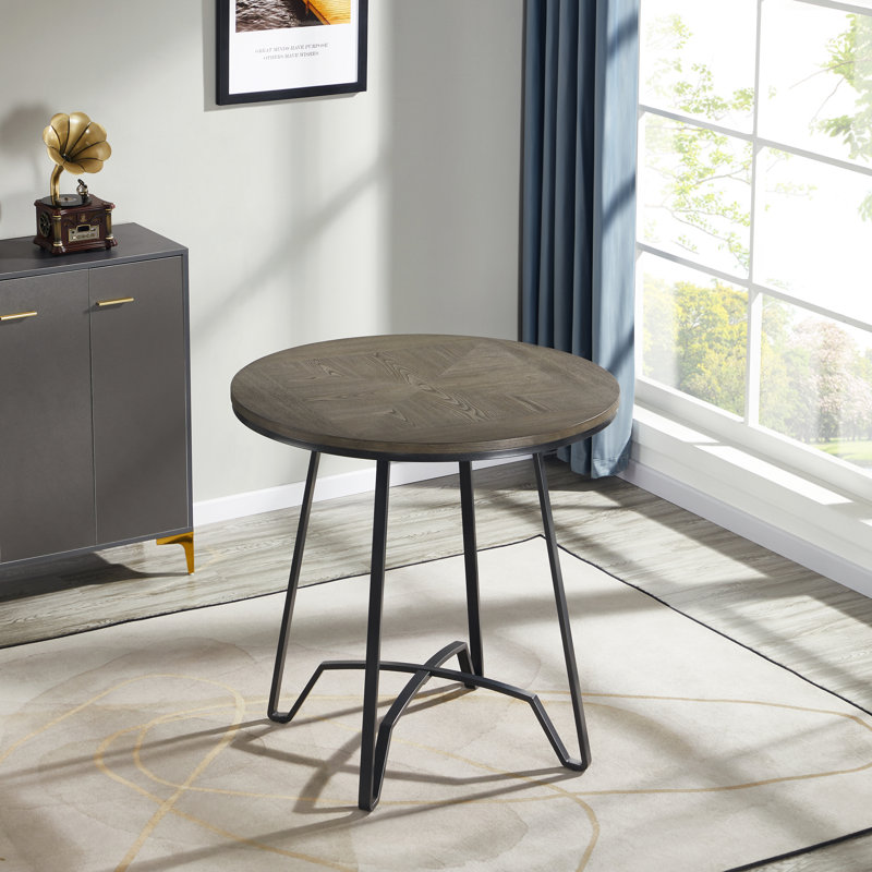 Melbern Hannwacker Counter Height Pedestal Dining Table, Gray