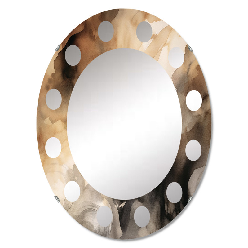 Miroir de fluidité brun et crème, 30 po x 20 po