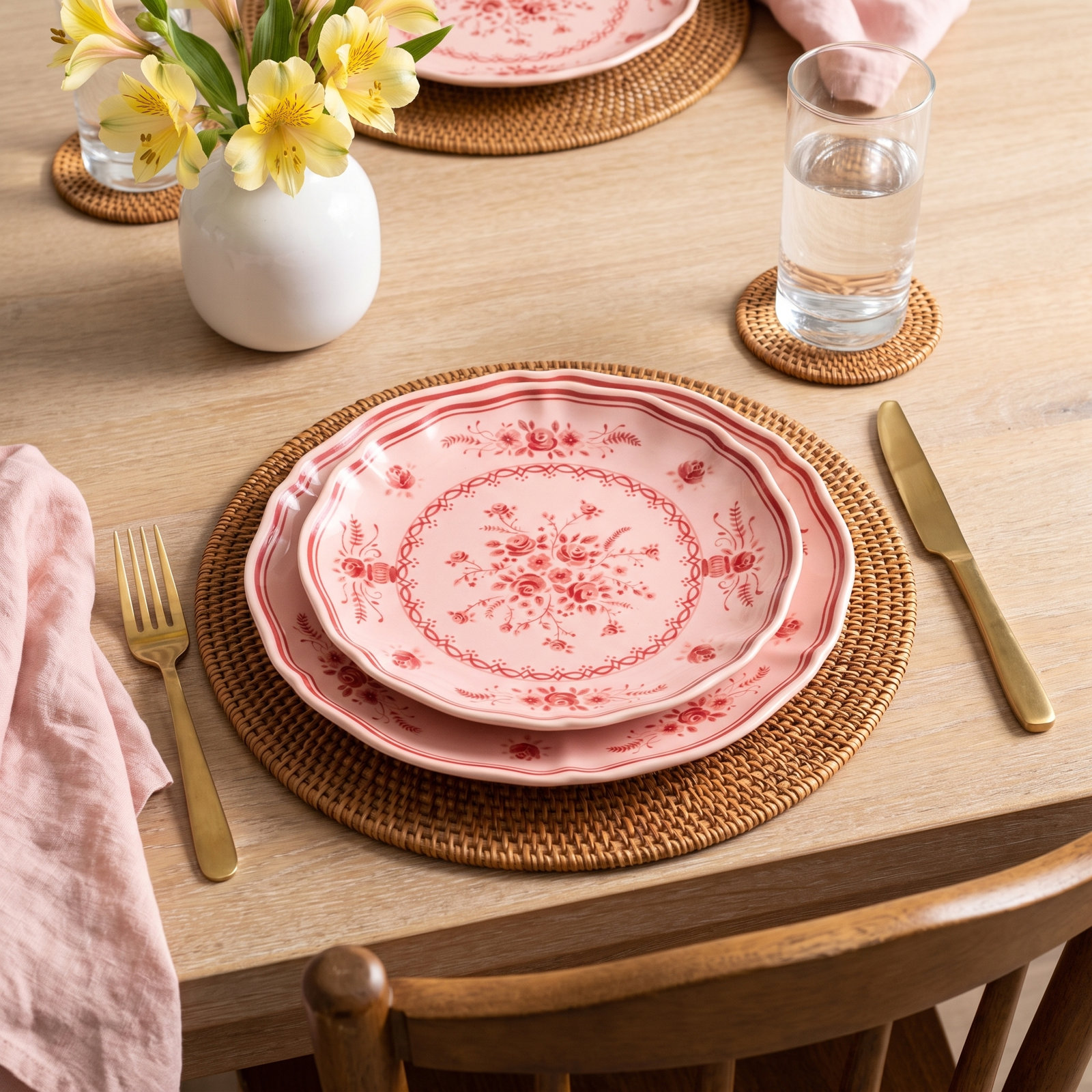 Vila 7" Appetizer Plate, Pink/Red