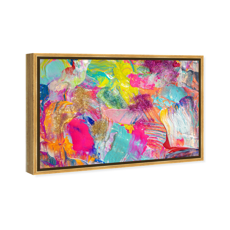 «Abstract Miami Beach Textures», impression sur toile, Encadrement doré, H 16 po x l 24 po