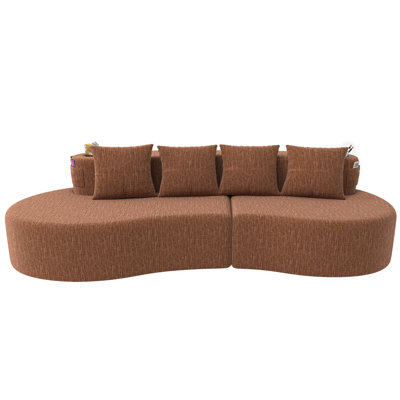 Canapé modulaire incurvé moderne à 3 places en demi-lune, canapé en chenille modulaire élégant et minimaliste pour salon, bureau et appartement