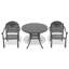 Ensemble de 3 meubles de patio en aluminium coulé avec coussins bleus-162207790