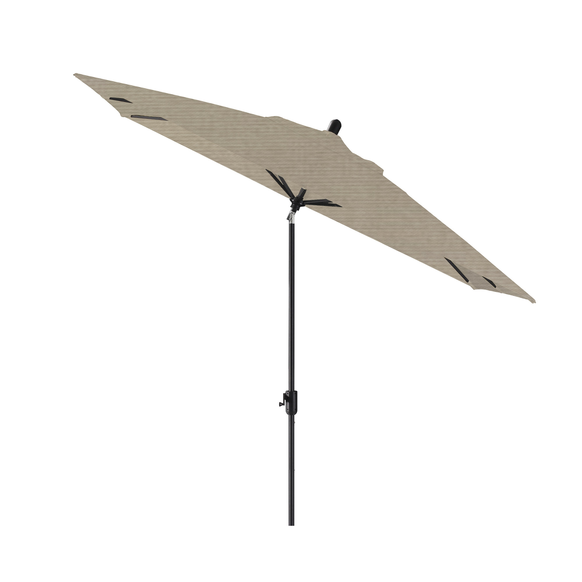 Olivier 116.7'' Outdoor Umbrella, Canvas Taupe Sunbrella® Canvas, Black Sapphire