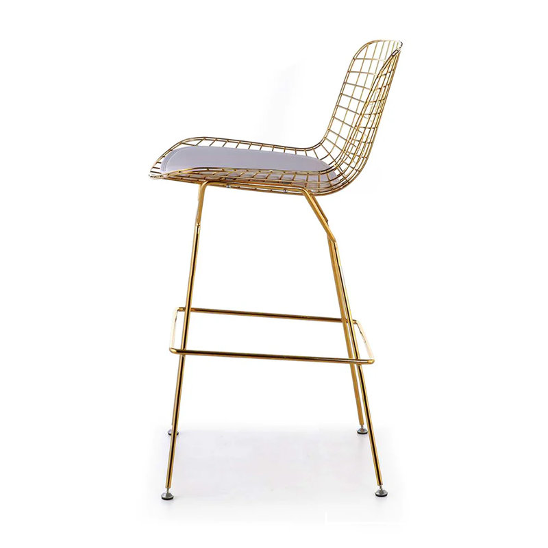 Counter Stool (26"), White Seat/Gold Frame