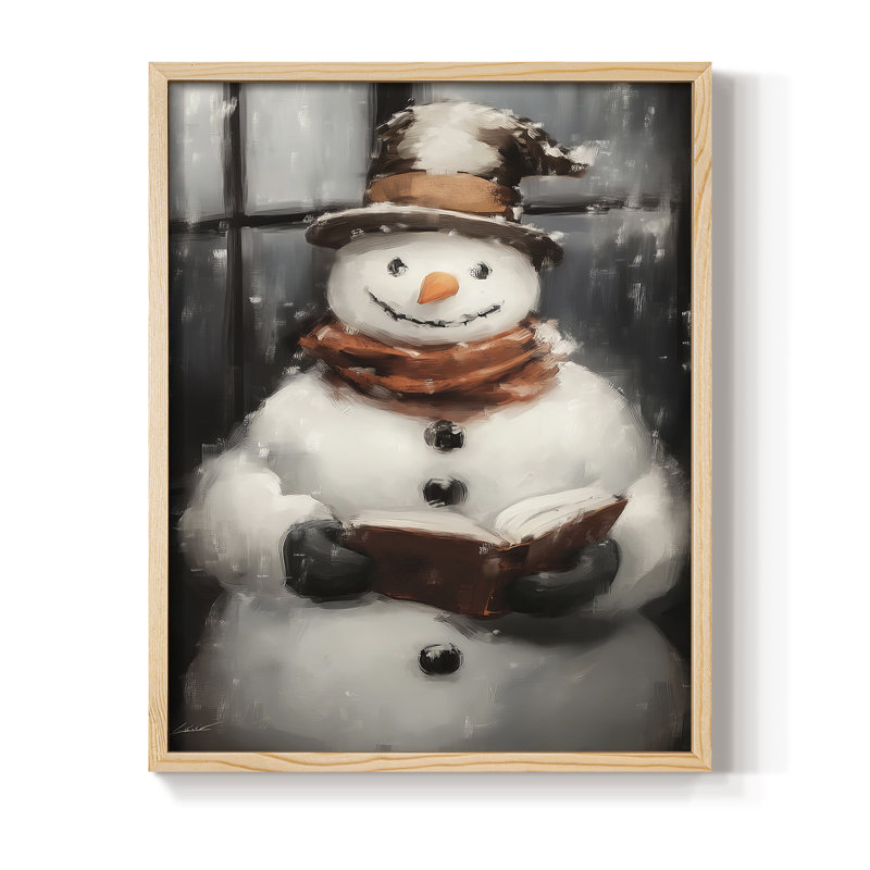 Art des Fêtes de Noël - série 2-CXL, reproduction encadrée - bois massif, H 11 po x l 9 po, Naturel