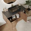 Meuble-lavabo simple 35,83 po avec plateau en pierre frittée brillante Antonanzas-645753909-645753911