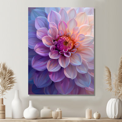 Purple Pink Dahlia Delight Dahlia - Dahlia Wall Art Living Room