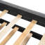Lit plateforme tapissier gris avec lit gigogne