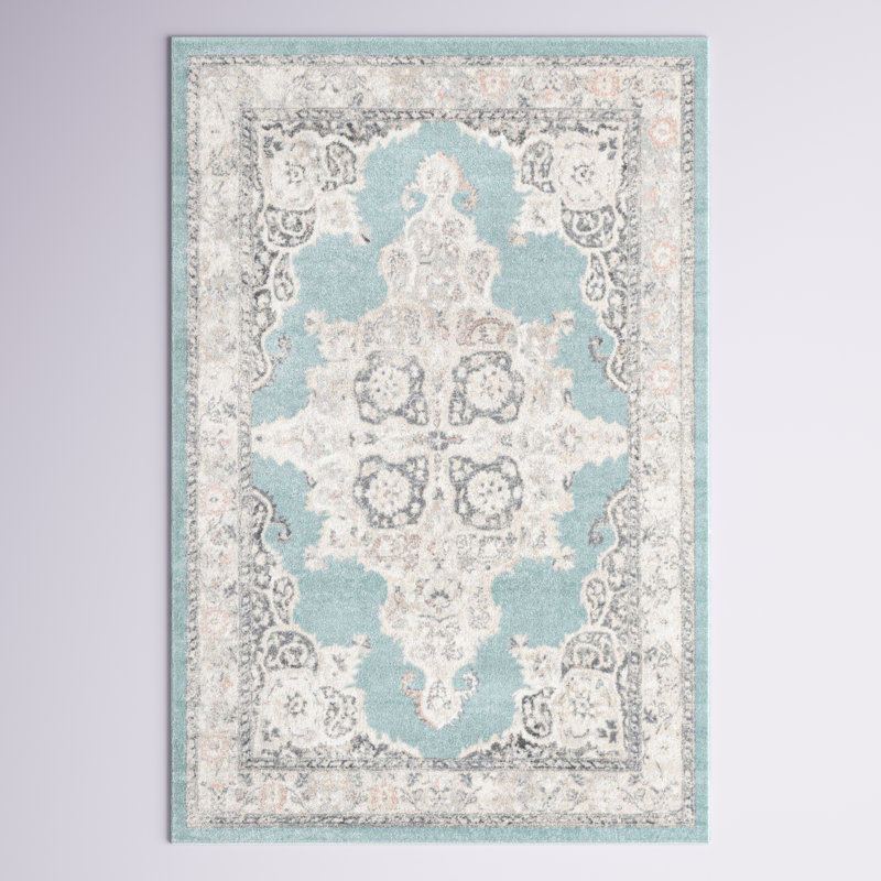 Tapis oriental turquoise Sascha, Rectangle 6 pi x 9 pi