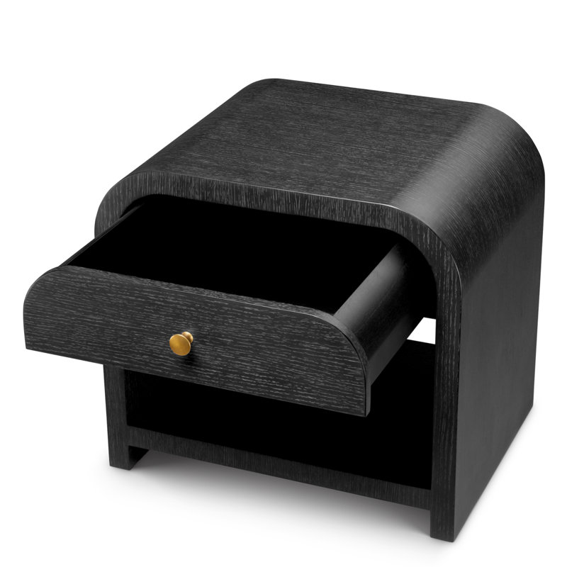 Nightstand Rhodes Oak Veneer, Charcoal Oak