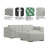 Rex Modular Sofa and Ottoman Set 88-inch-wide 2-Seater Couch and Matching 34-inch-wide Table Ottoman for Living Room