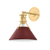 Painted No. 2 Wall Sconce in Aged Brass and Soft Crimson by Mark D. Sikes