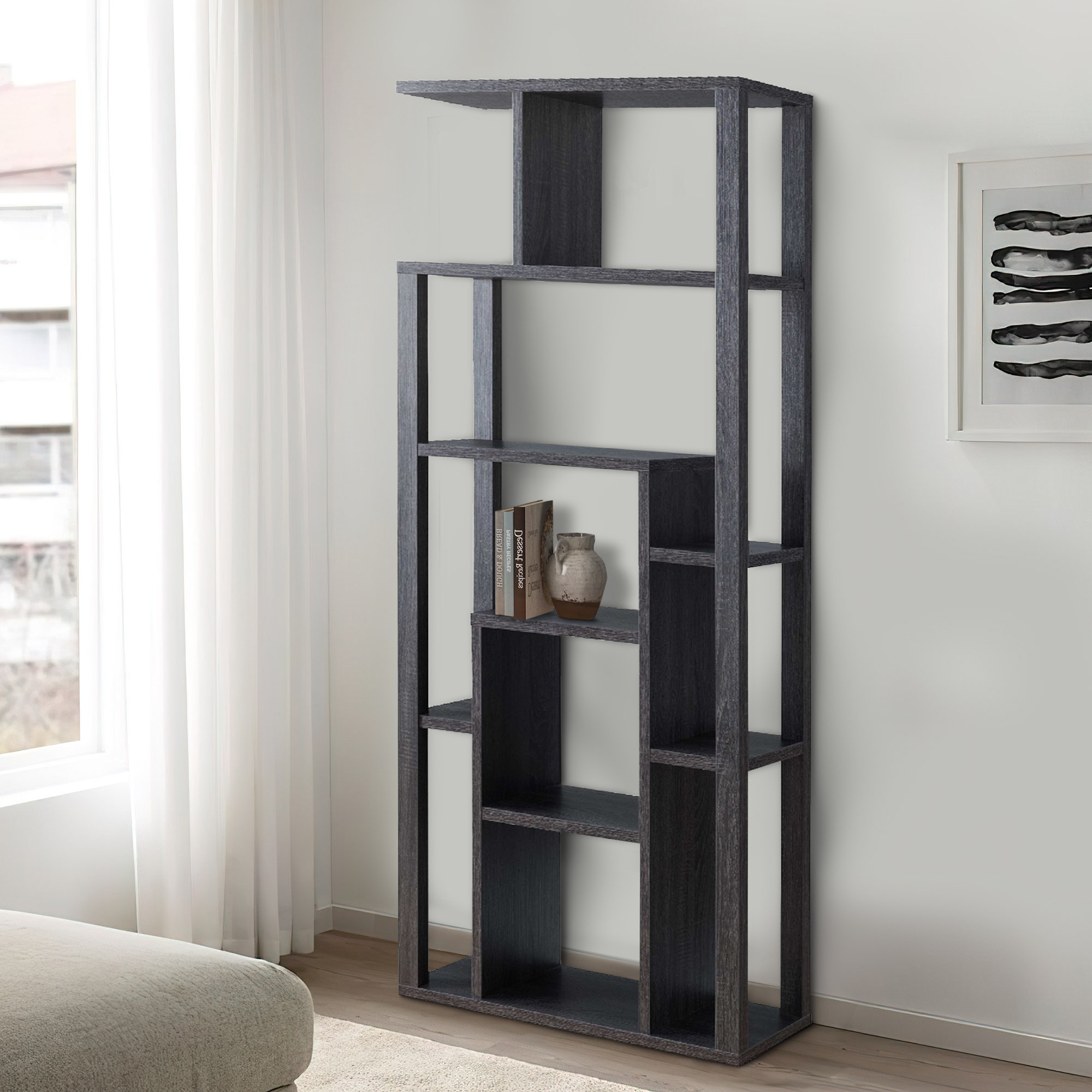 Modern deals grey bookshelf