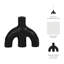 Sagebrook Home Volcano Texture Double Arched Taper Holder, Bla-822348694