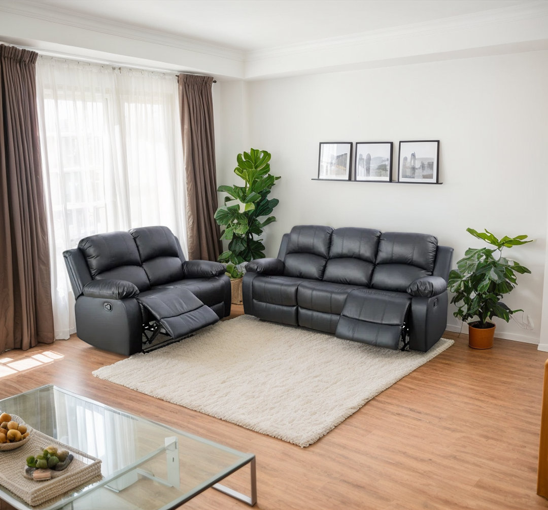 Ebern Designs Alisma 2 Piece Faux Leather Reclining Living Room Set ...