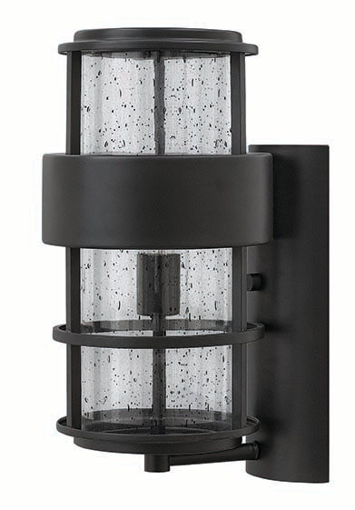 Saturn LED Outdoor Flush Mount, 12" H x 6" W x 7.5" D, Satin Black, 60W Medium