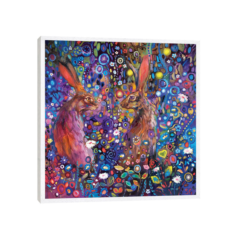 The Garden Of Delights by Sue Gardner - Painting on Canvas, 66.04 cm H x 66.04 cm W, White Framed