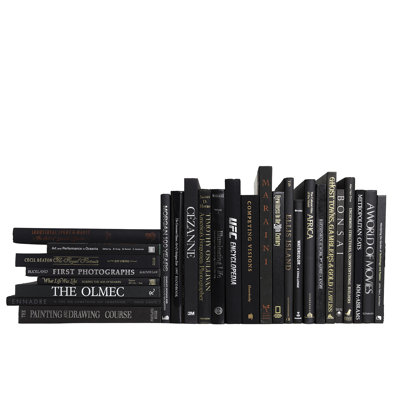 Decorative Books - Vintage Onyx Oversized Books - Black Books By The Foot