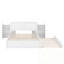 Grand lit plateforme avec rangement et tablettes gigognes