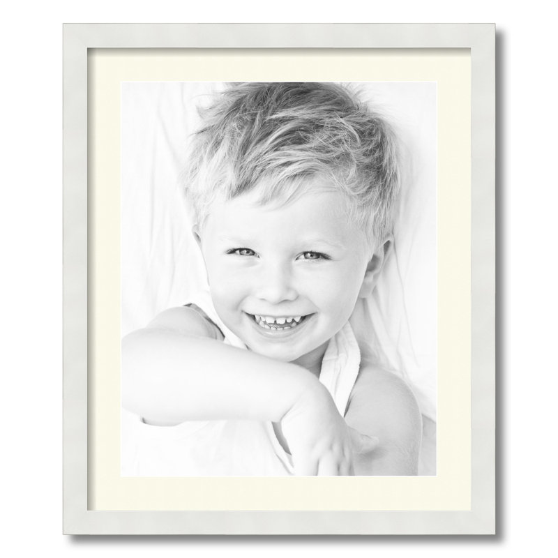 Matte Picture Frame with Mat, Brilliant White
